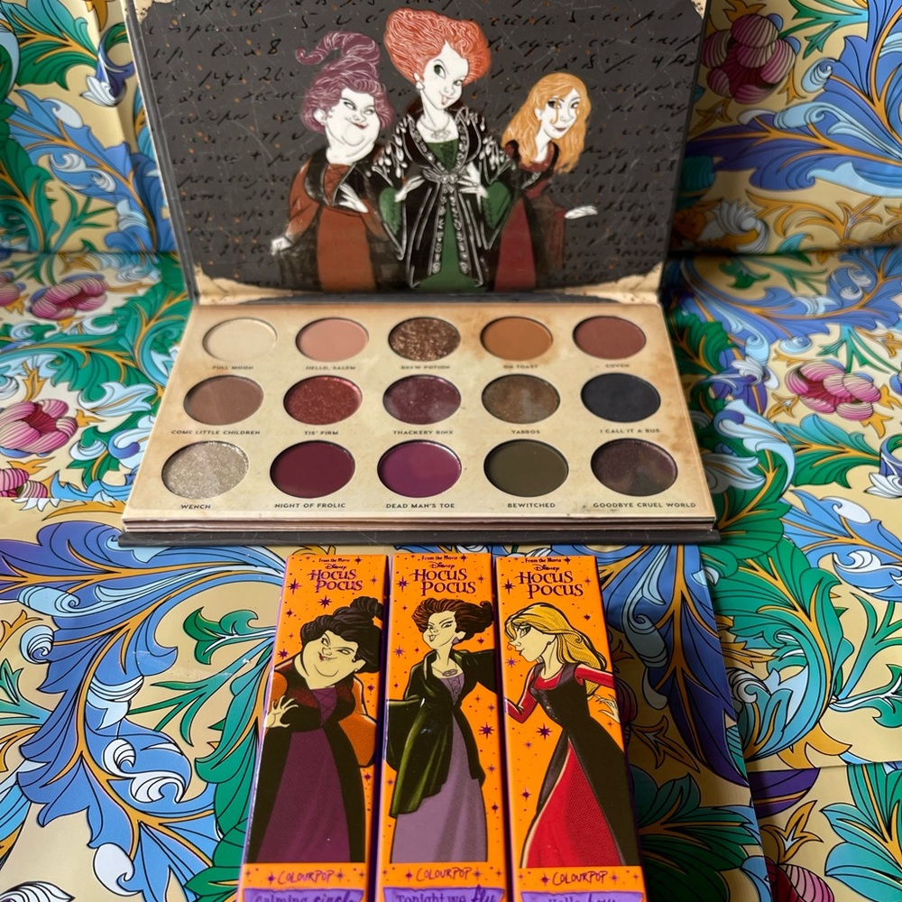 Colourpop Gather Round Sisters palette and fresh kiss lip crème set